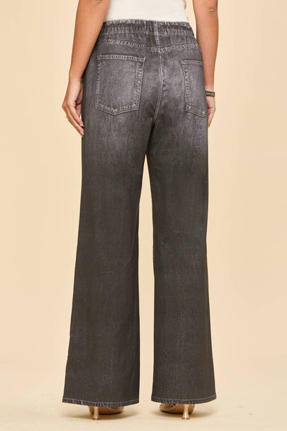 Charcoal- It's Zenim Not Denim! Wide Leg Pant