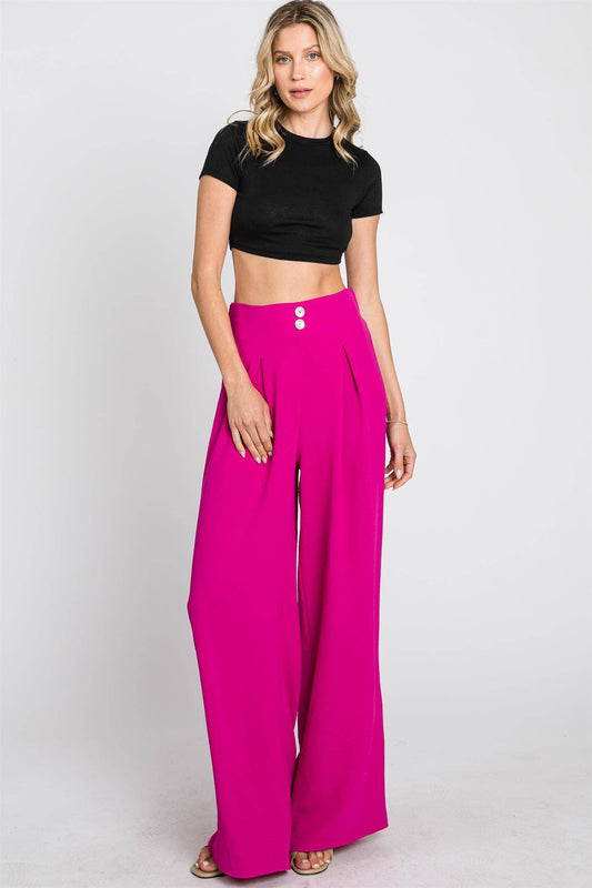 Air Flow Pleated Wide-Leg Pants