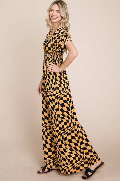 Geometric Wide Leg Jumpsuit