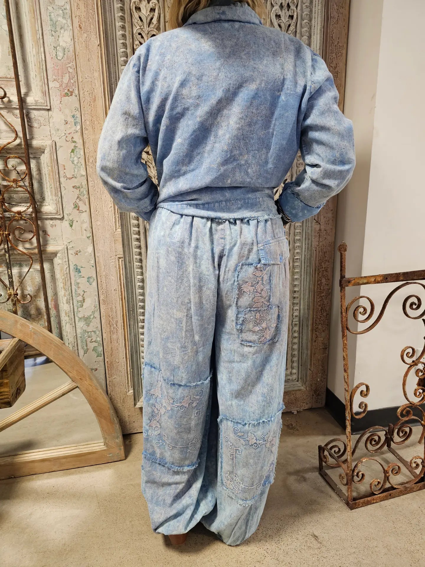 Blue Cross Stitch Genie Pant By A Rare Bird