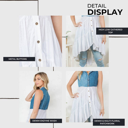 Young Threads - White Front-Open Asymmetrical High Low Top