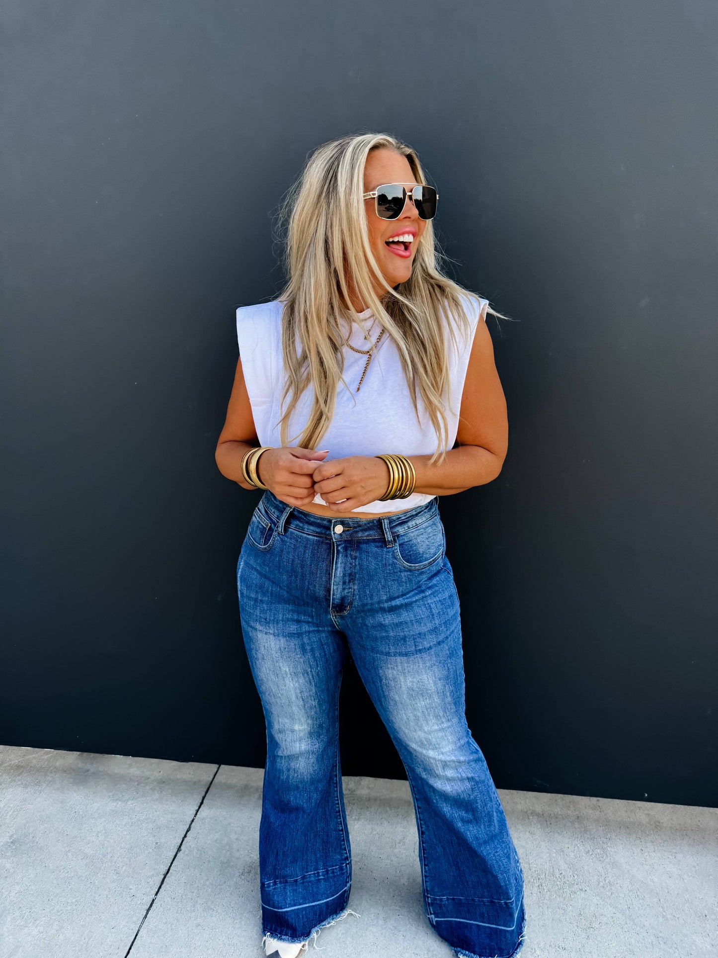 IVORY-STEVIE CAP SLEEVE TOP