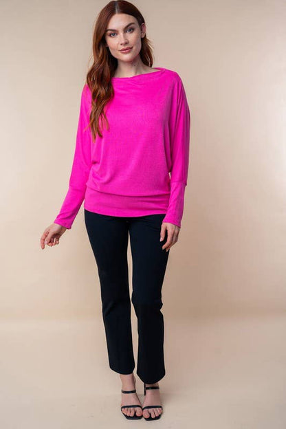 Lushes' Pink Solid Knit Top