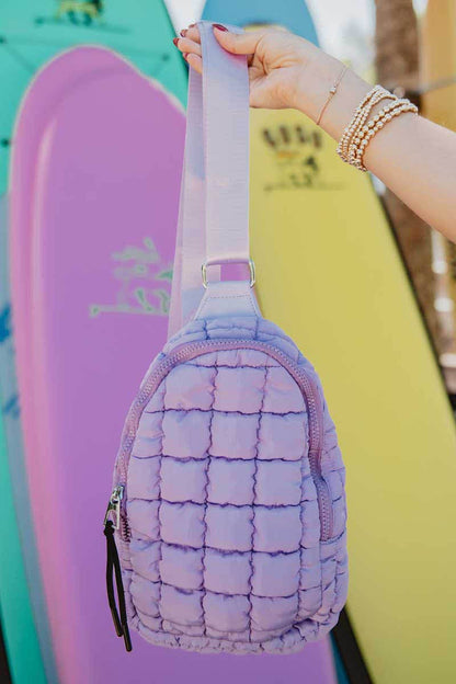 Katydid - Light Purple Quilted Sling Crossbody Bag