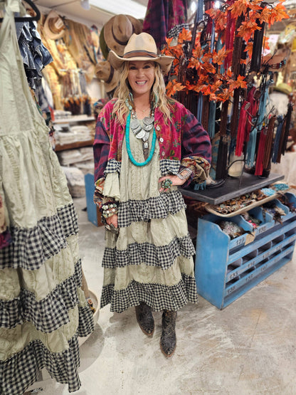 A Rare Bird Shop - Hand Stitched Check Dress