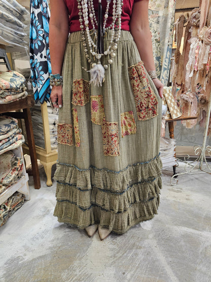 A Rare Bird Shop - Soft Ruffle Patch Skirt