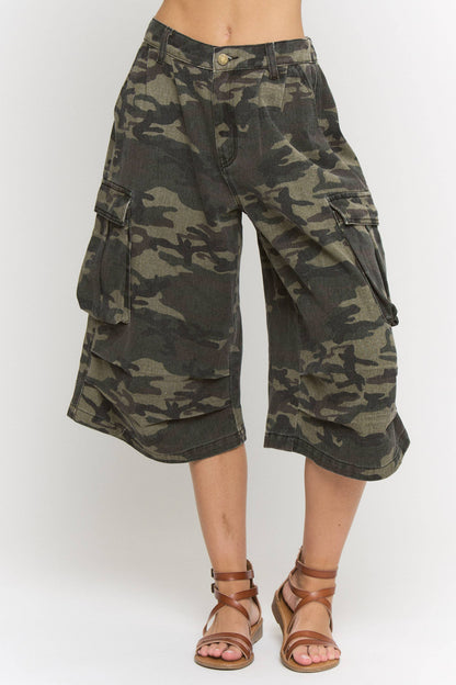 JADE BY JANE - PLUS SIZE CAMO CARGO MIDI PANTS