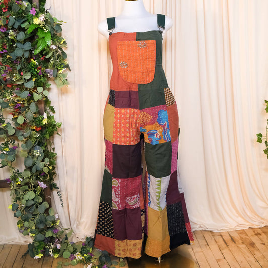 Kantha Patchwork Boho Bell Bottom Jumpsuit