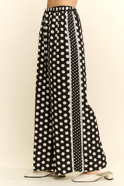 JADE BY JANE-CONTRAST POLKA- DOT SIDE PANEL PANTS