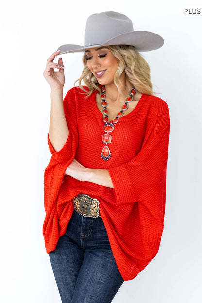 The Curvy Crochet Oversized Relaxed Fit Poncho Top