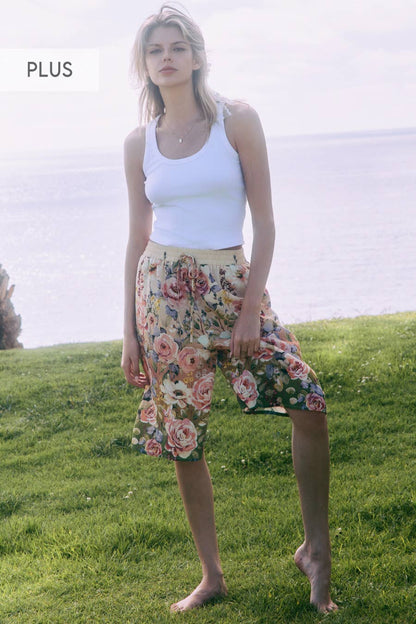 Spring Garden Floral Design Culottes