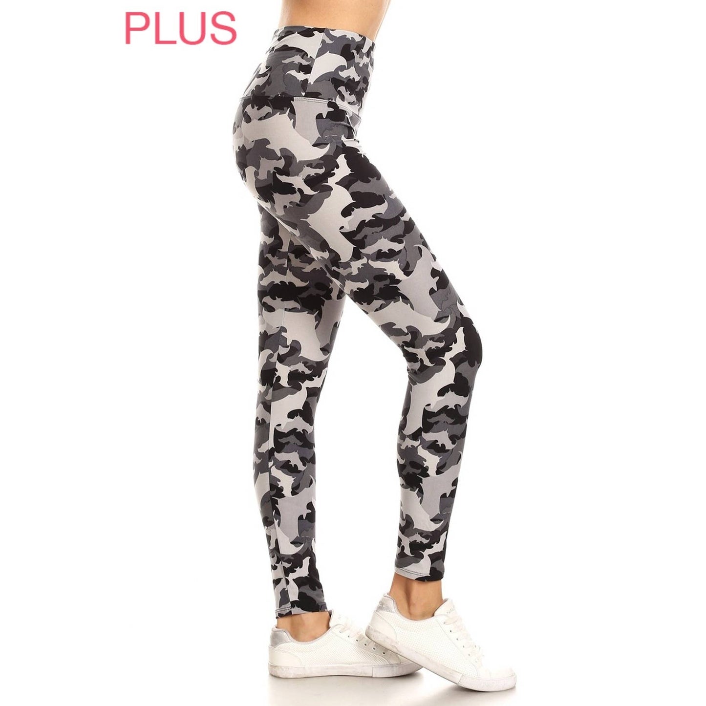 Leggings Depot - Plus Size 5" Band Buttery Soft High Waist Print Leggings