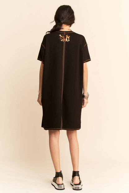 Davi & Dani - ANIMAL PEACE SYMBOL SHORT SLEEVE KNIT DRESS*SALE*