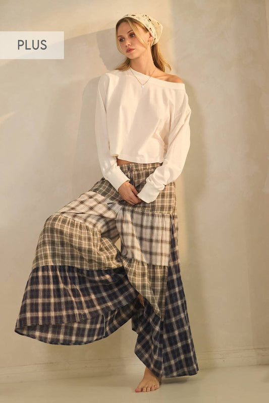 Oddi - Curvy Relaxed Patchwork Pants