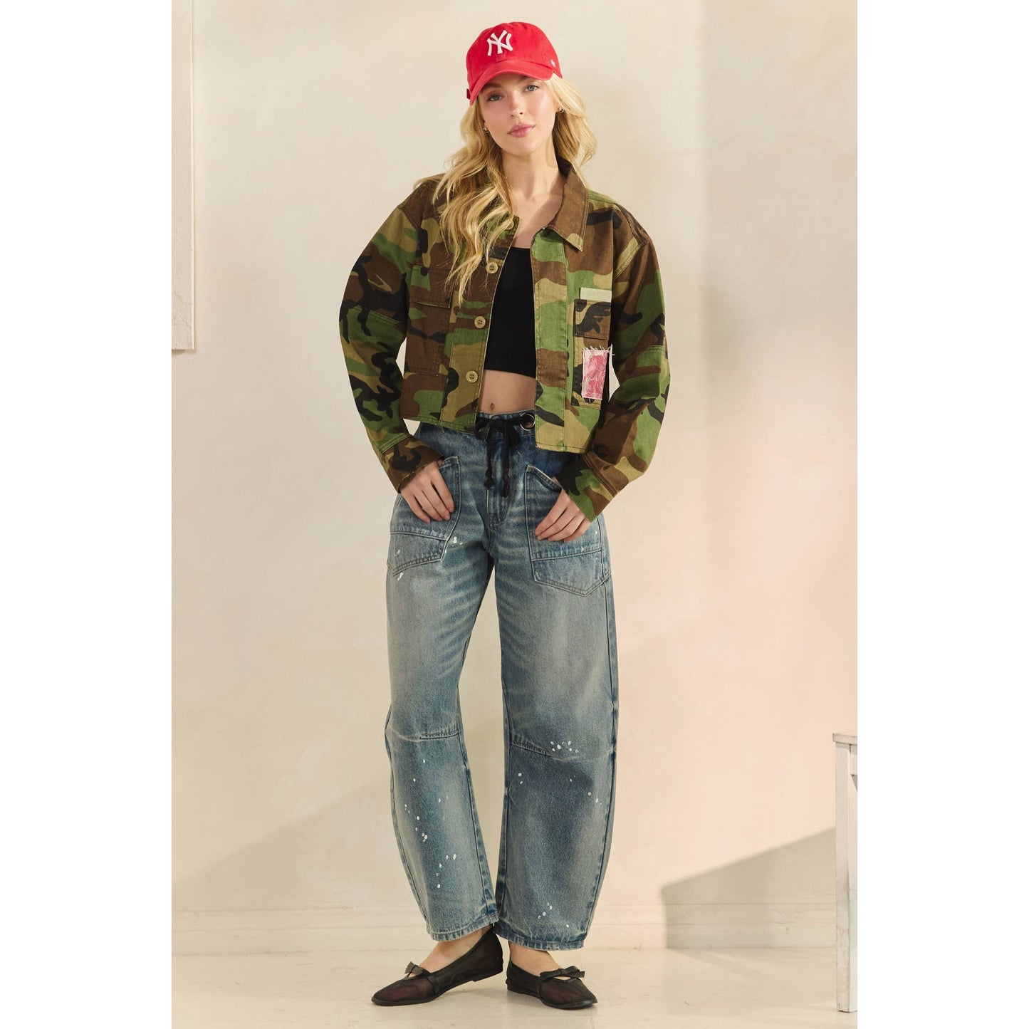 Veveret - Camo Sequins Contrast Jacket