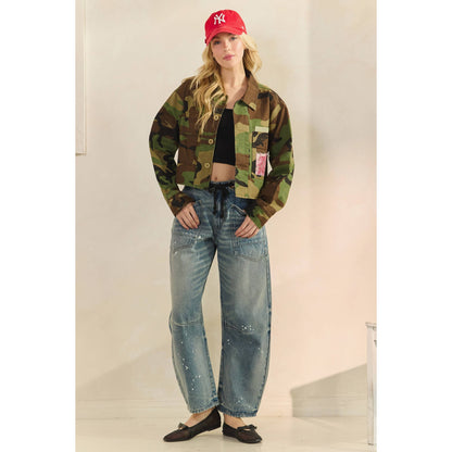 Veveret - Camo Sequins Contrast Jacket