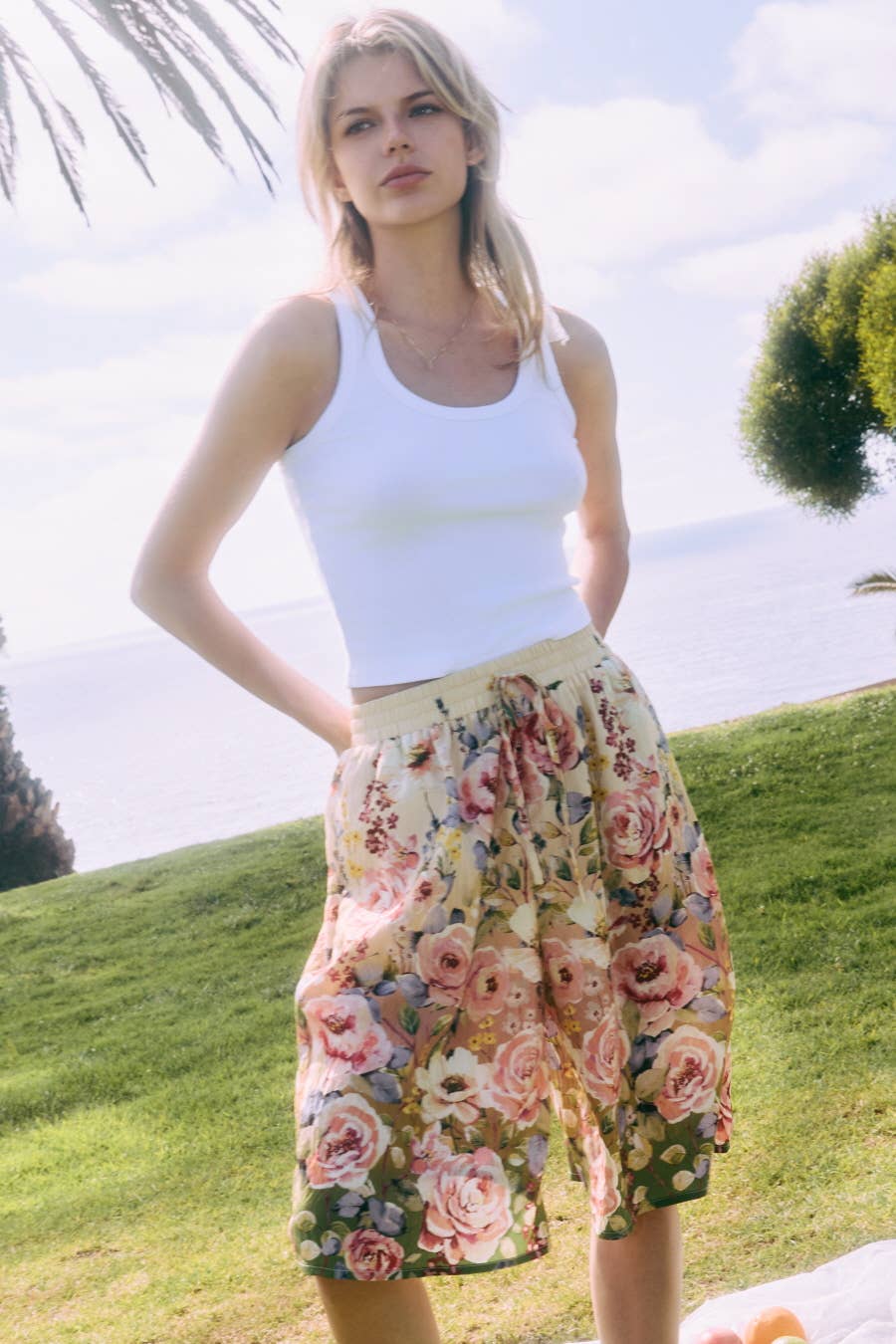 Spring Garden Floral Design Culottes