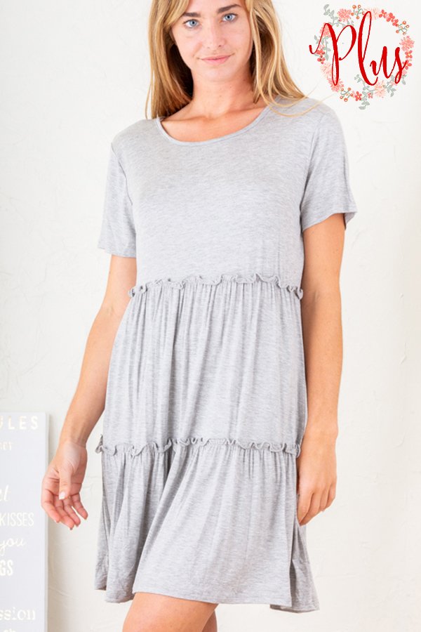 HEIMISH - Heathered Grey Babydoll Dress
