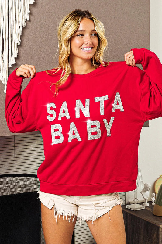BiBi SANTA BABY LETTERING CHRISTMAS PULLOVER